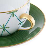 Breakfast Cup & Saucer Floral - Green