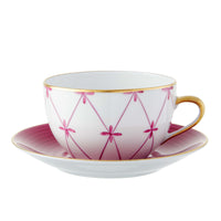 Breakfast Cup & Saucer Floral - Fuschia