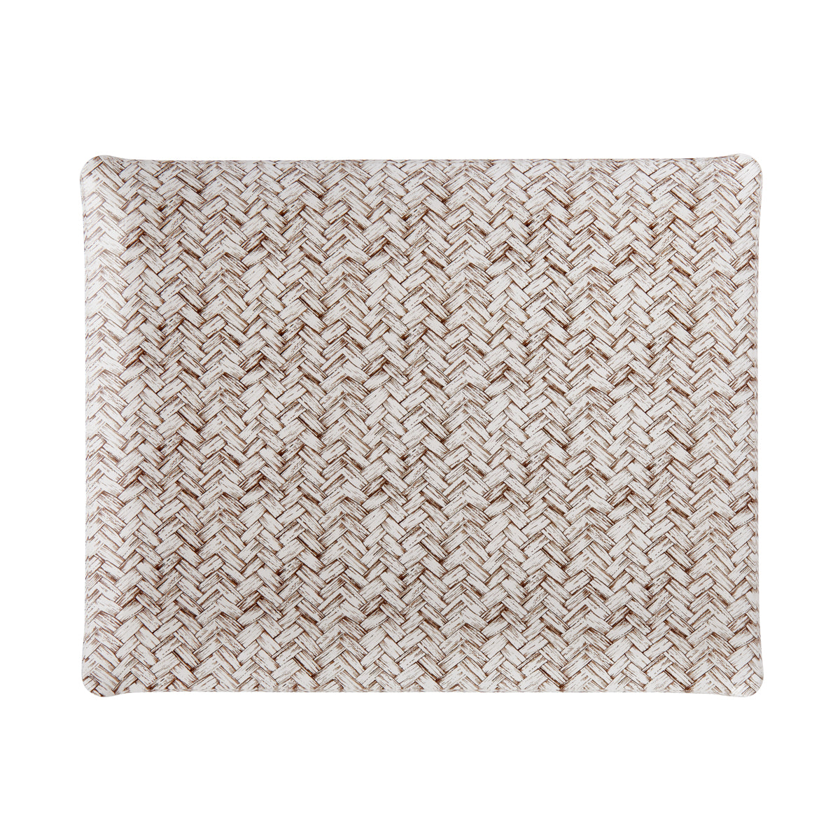 Nina Campbell Fabric Tray Large - Basketweave Chocolate against a white background