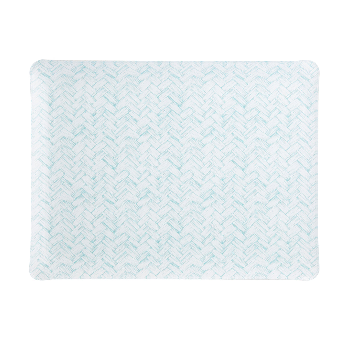 Nina Campbell Fabric Tray Medium Basketweave Aqua against a white background