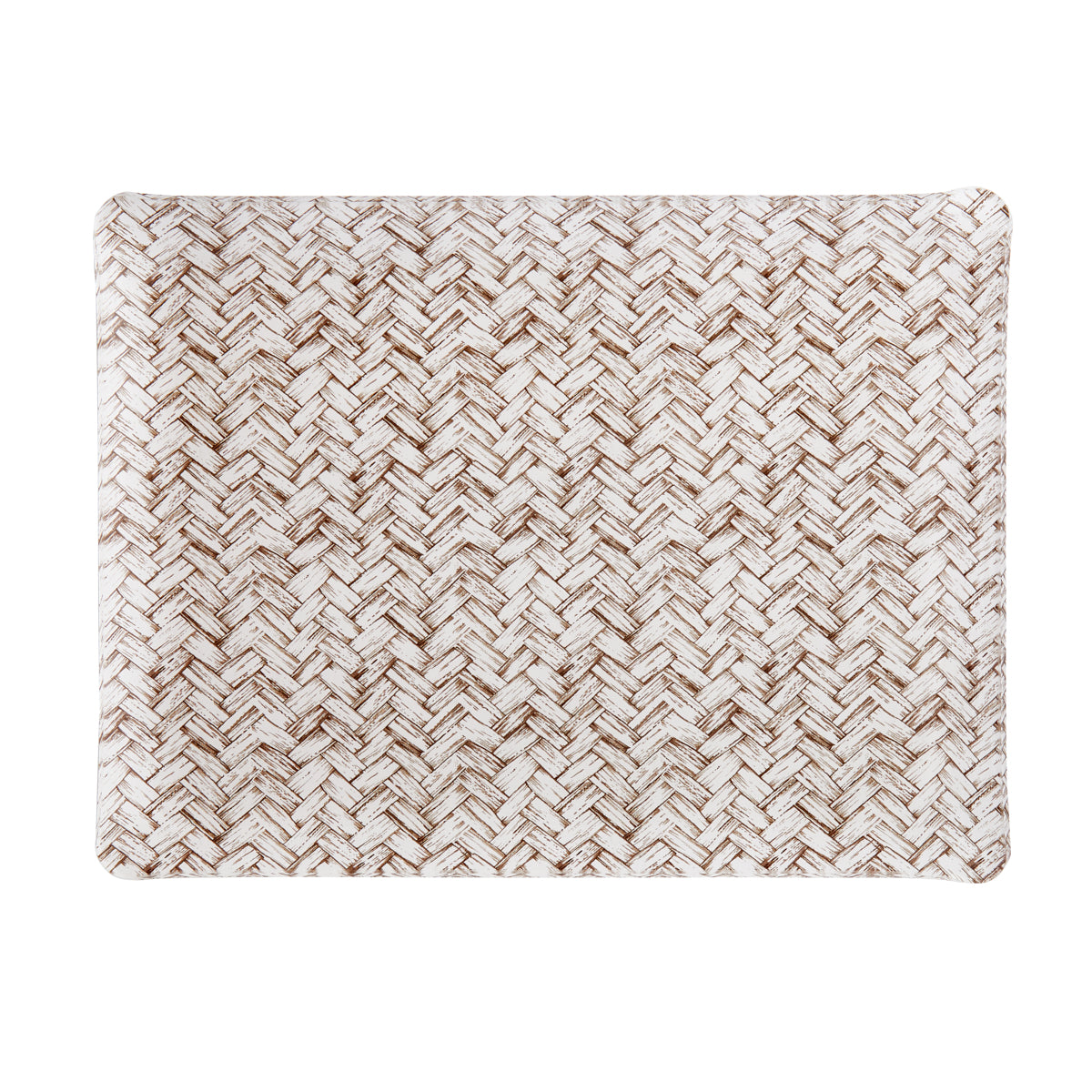 Nina Campbell Fabric Tray Medium Basketweave Chocolate against a white background