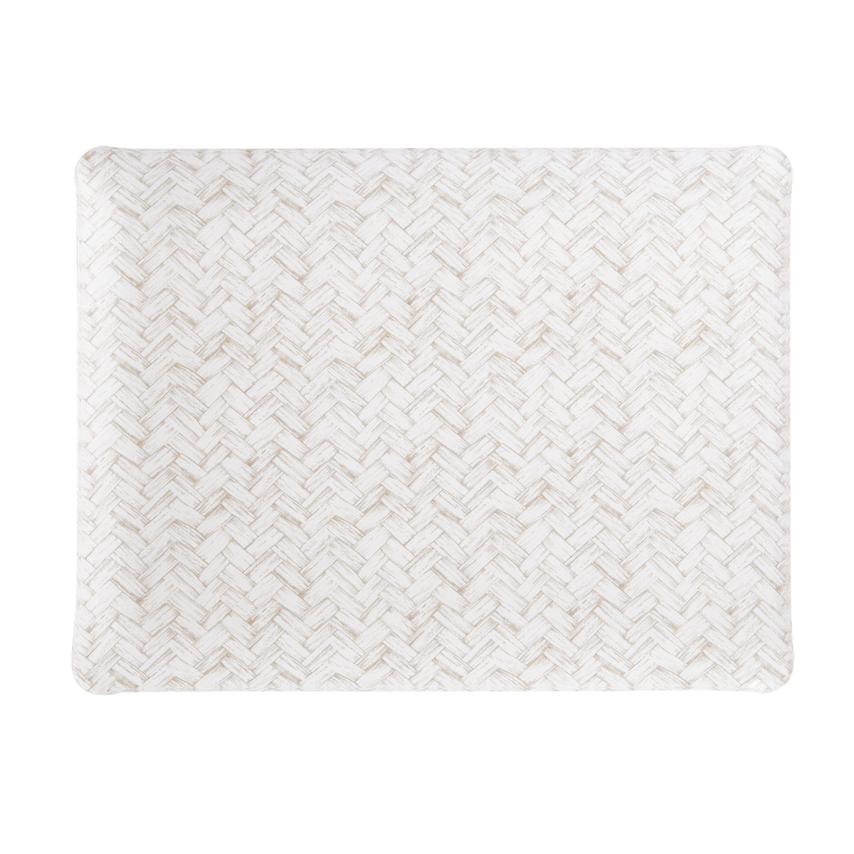 Nina Campbell Fabric Tray Medium Basketweave Beige against a white background