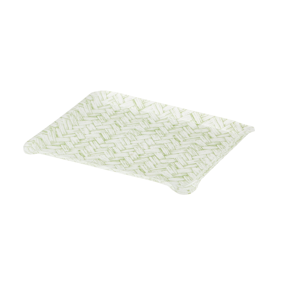 Nina Campbell Fabric Tray Small Basketweave Green against a white background
