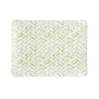 Nina Campbell Fabric Tray Small Basketweave Green against a white background