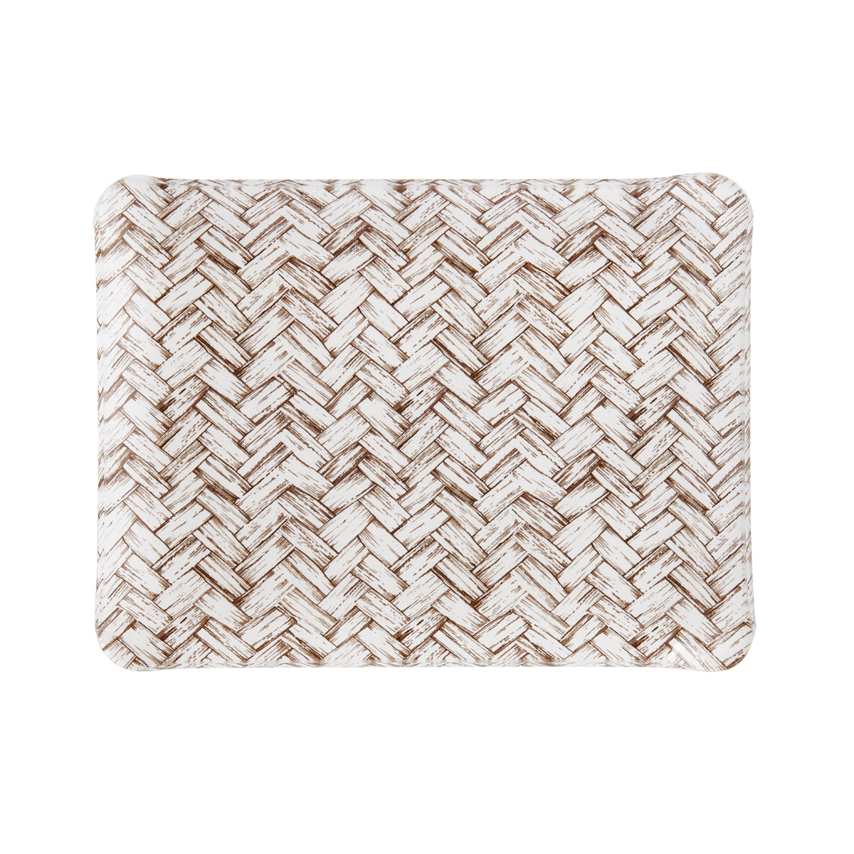 Nina Campbell Fabric Tray Small Basketweave Chocolate against a white background