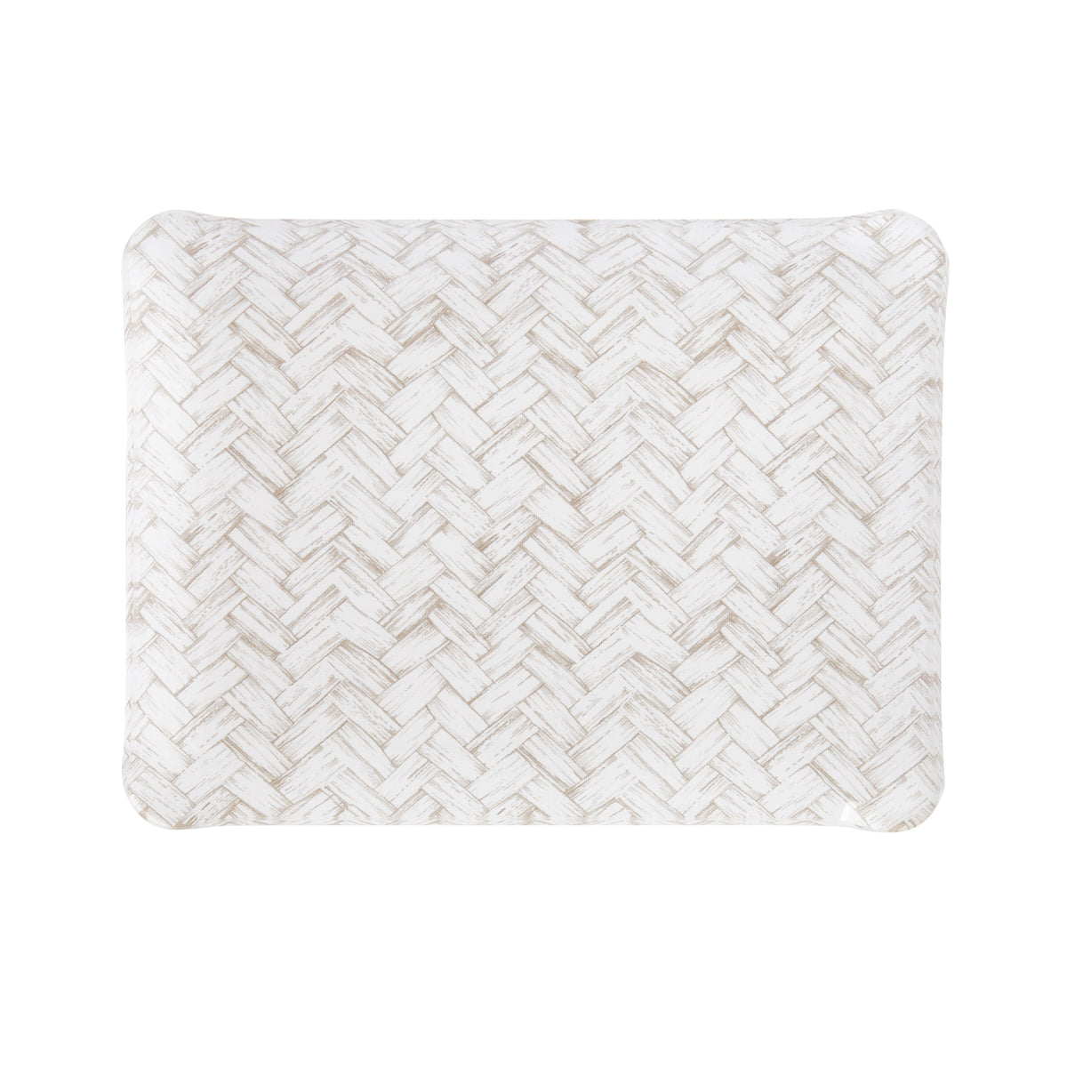 Nina Campbell Fabric Tray Small Basketweave Beige against a white background