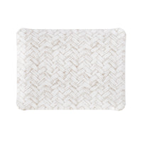 Nina Campbell Fabric Tray Small Basketweave Beige against a white background