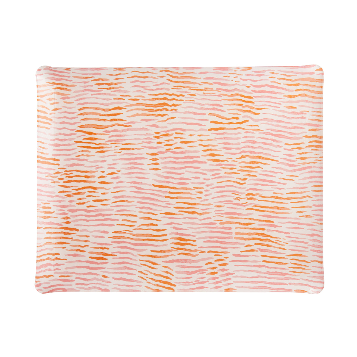 Nina Campbell Fabric Tray Large Arles Pink/Orange against a white background