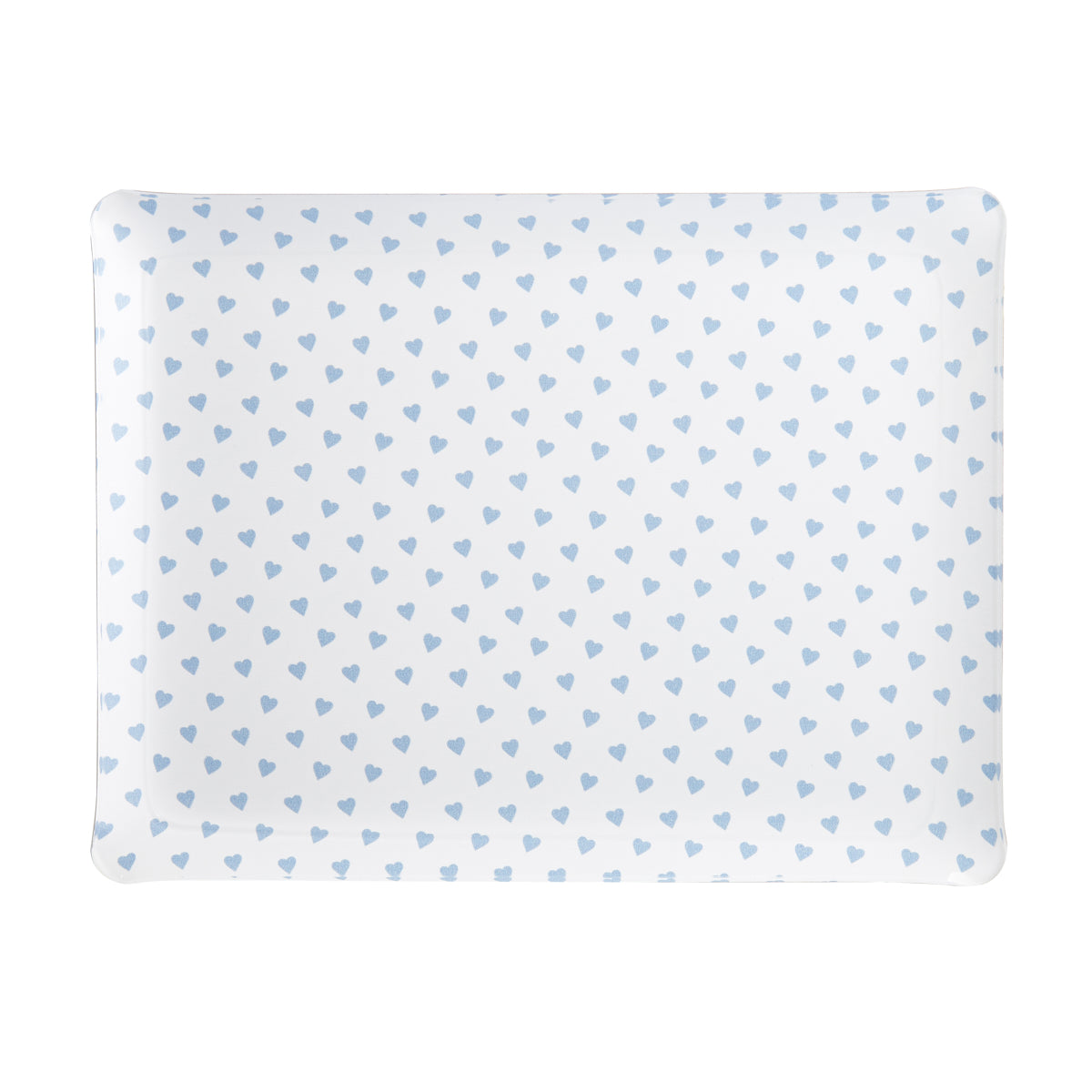 Nina Campbell Fabric Tray Medium Heart Blue against a white background