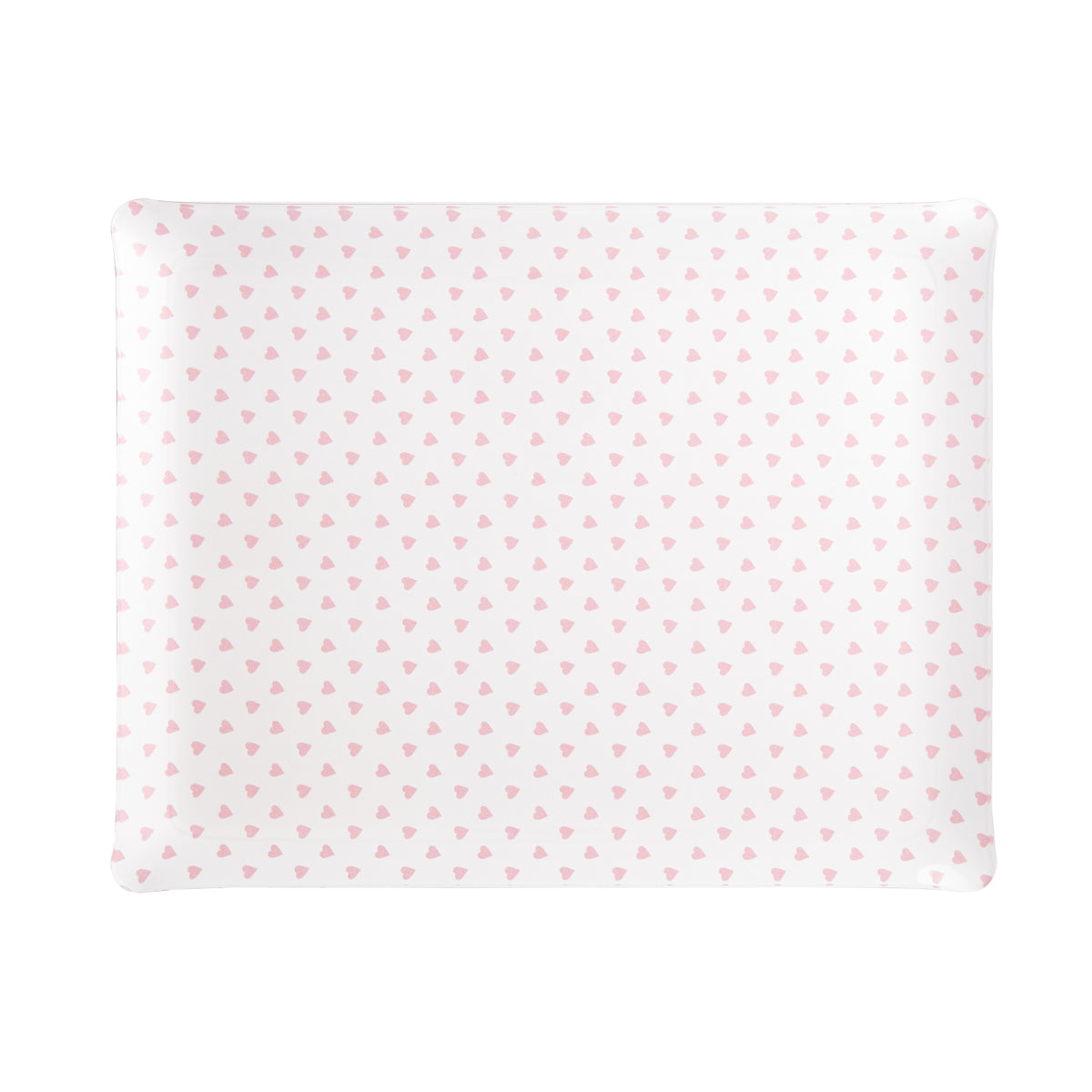 Nina Campbell Fabric Tray Large Heart Pink against a white background