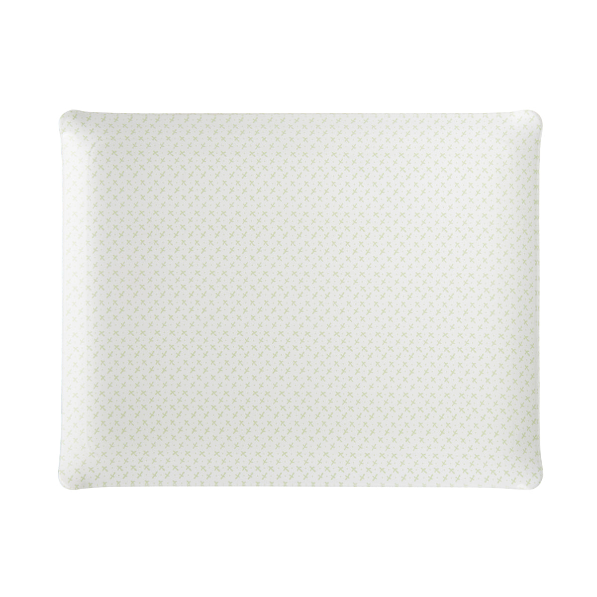 Nina Campbell Fabric Tray Large Sprig Green against a white background