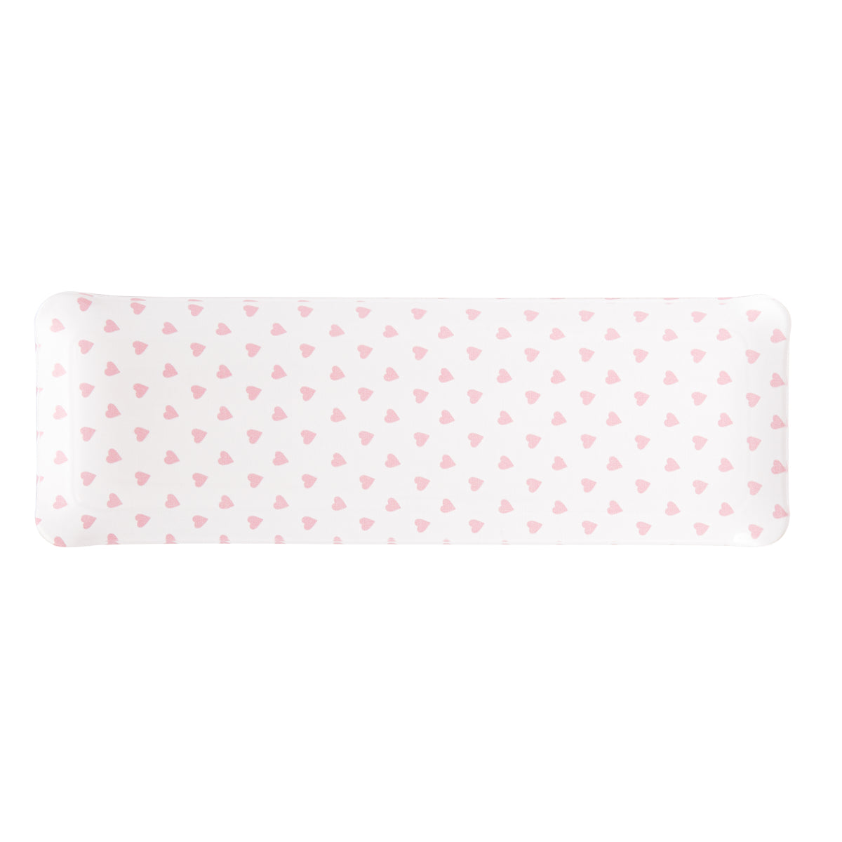 Nina Campbell Fabric Tray Oblong Heart Pink against a white background
