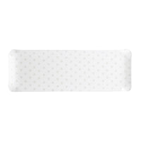 Nina Campbell Fabric Tray Oblong Heart Grey against a white background