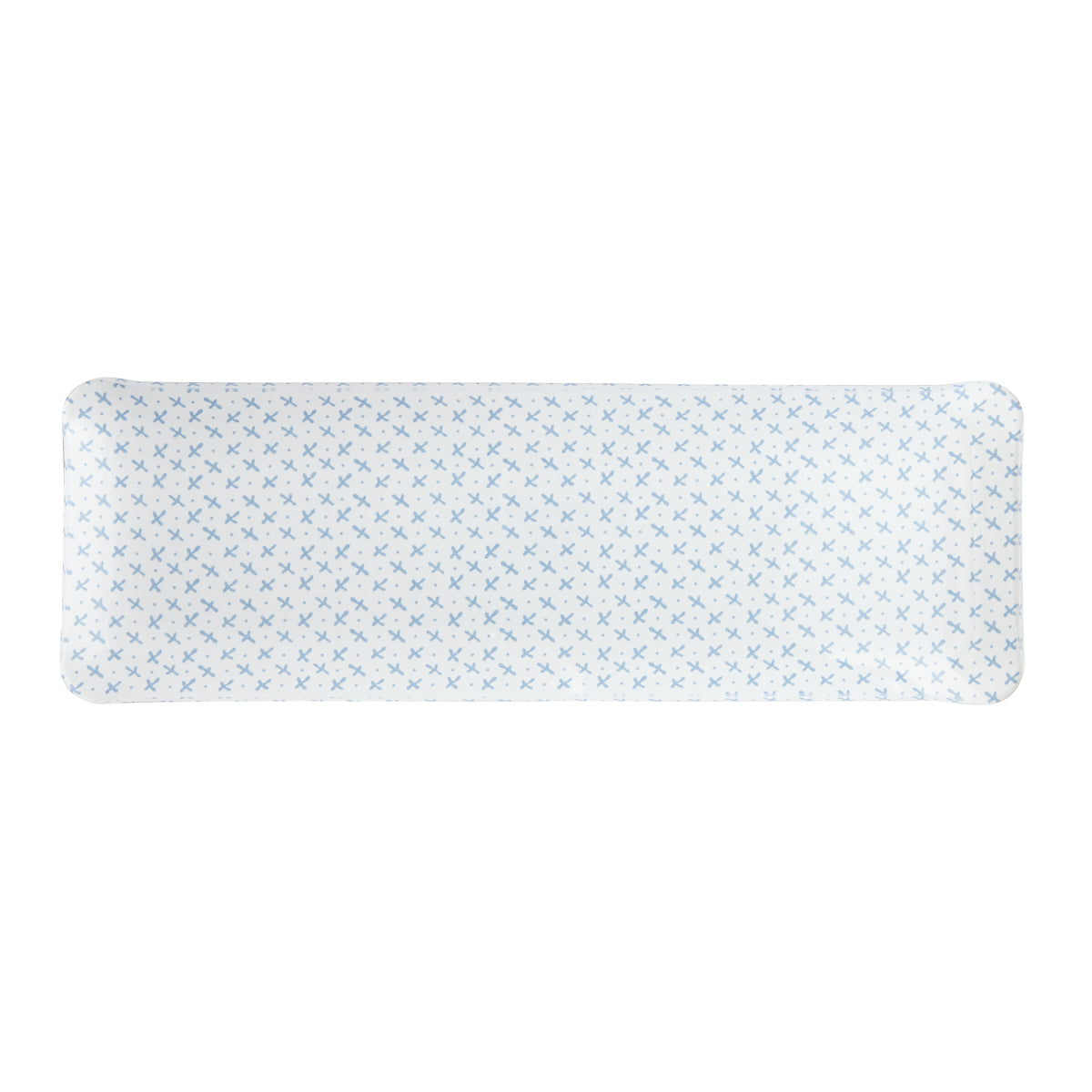 Nina Campbell Fabric Tray Oblong Sprig Blue against a white background