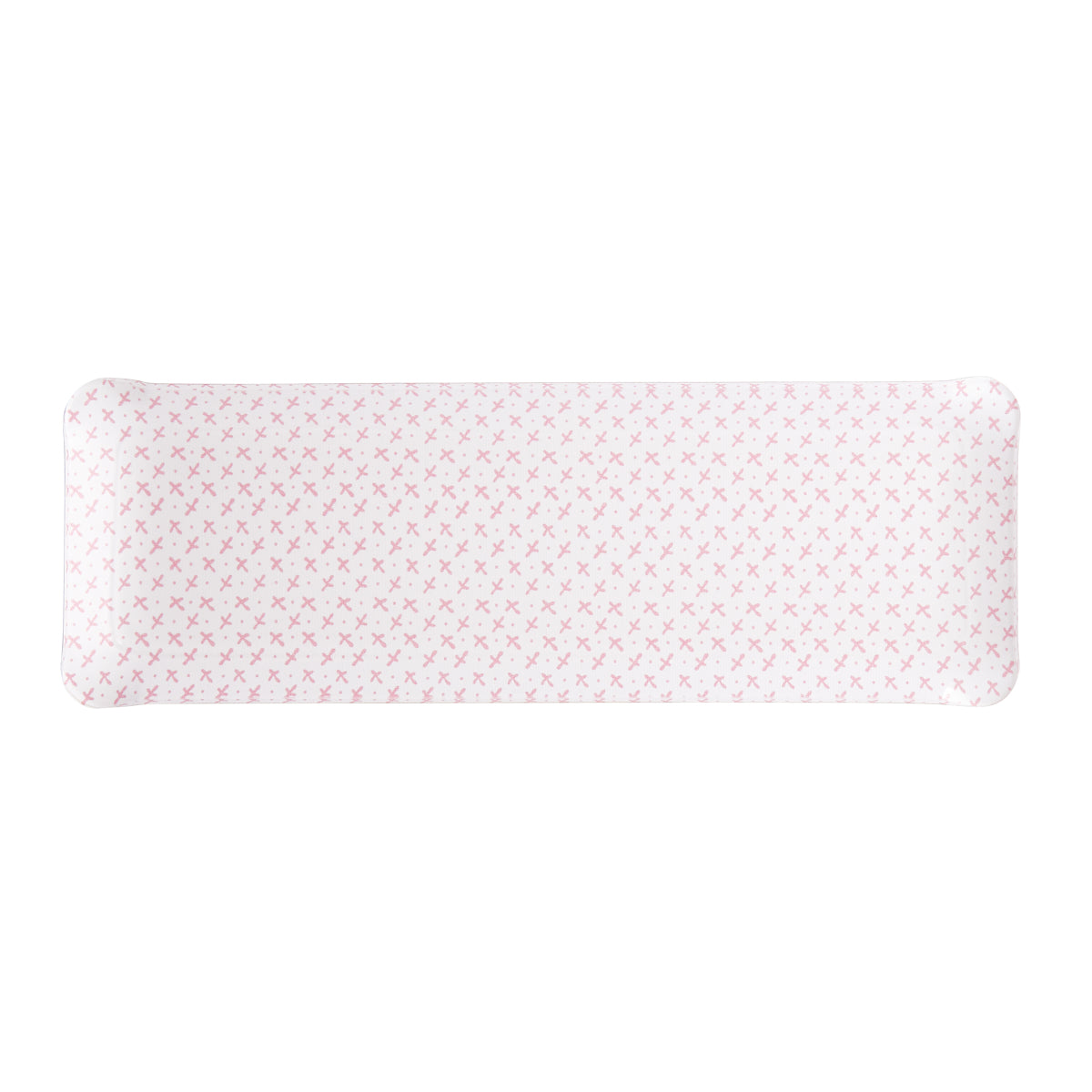 Nina Campbell Fabric Tray Oblong Sprig Pink against a white background