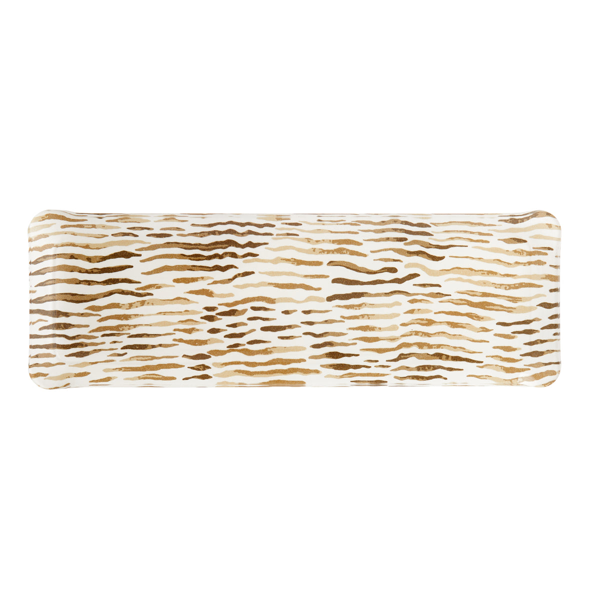 Nina Campbell Fabric Tray Oblong Arles Chocolate against a white background
