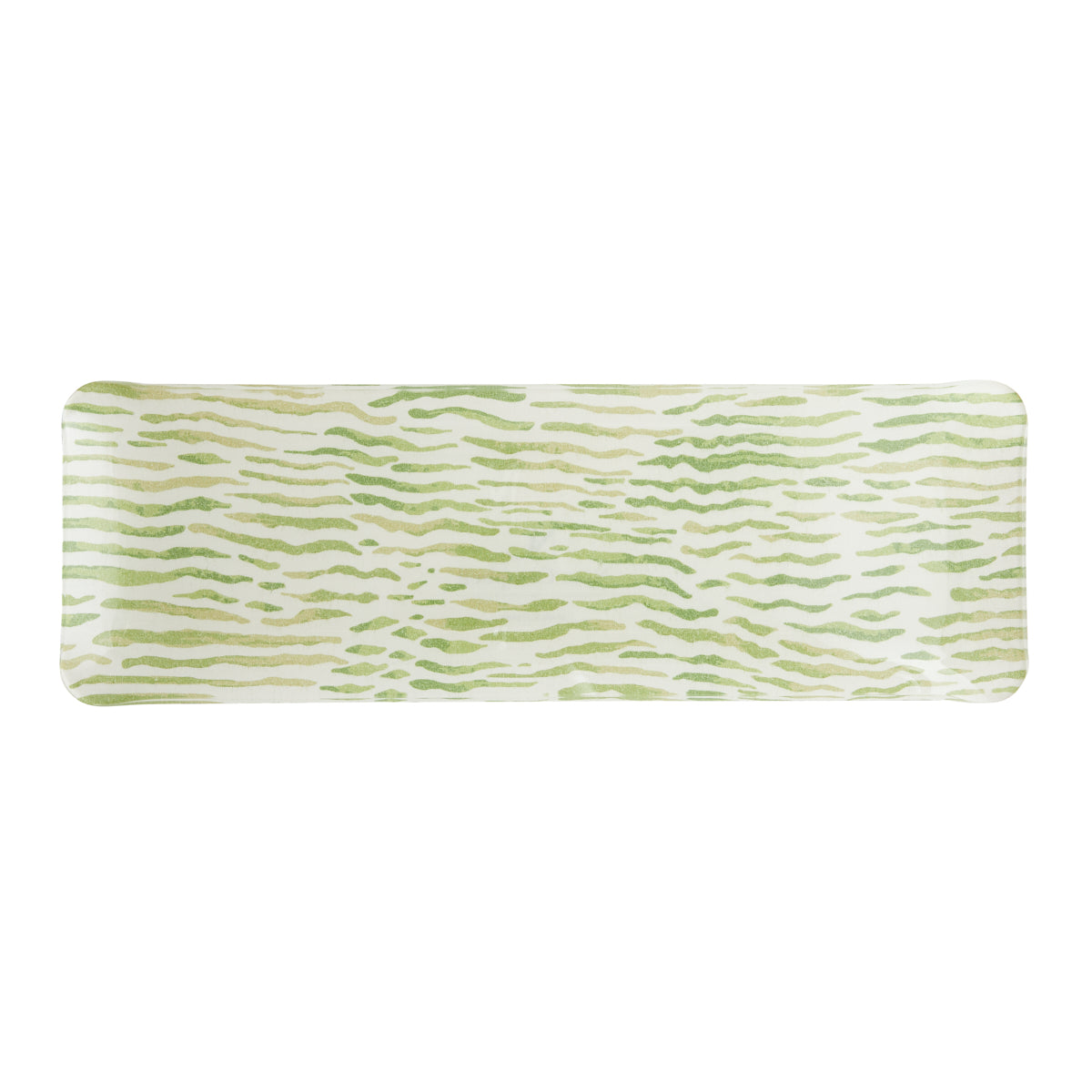 Nina Campbell Fabric Tray Oblong Arles Green against a white background