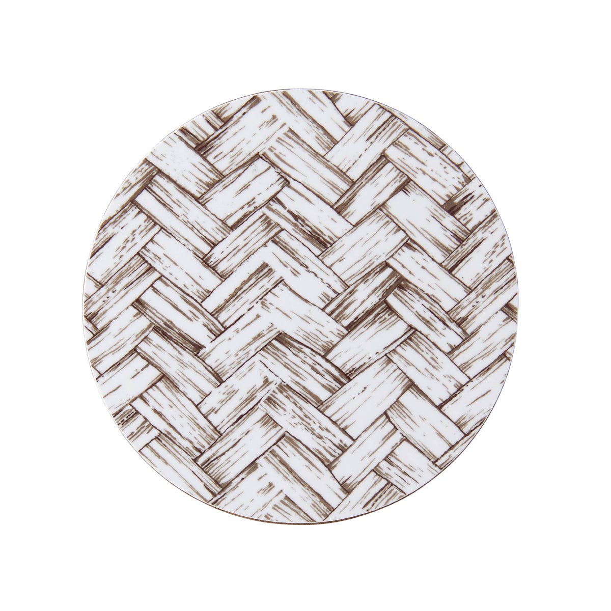 Basketweave Coaster - Chocolate Brown