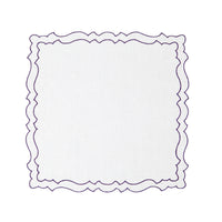 Placemat Coated Linen - White/Aubergine