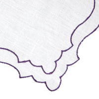 Nina Campbell Coated Linen Placemat White/Aubergine close up