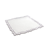 Nina Campbell Coated Linen Placemat White/Aubergine against a white background