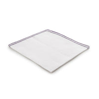 Nina Campbell Linen Napkin White/Aubergine against a white background