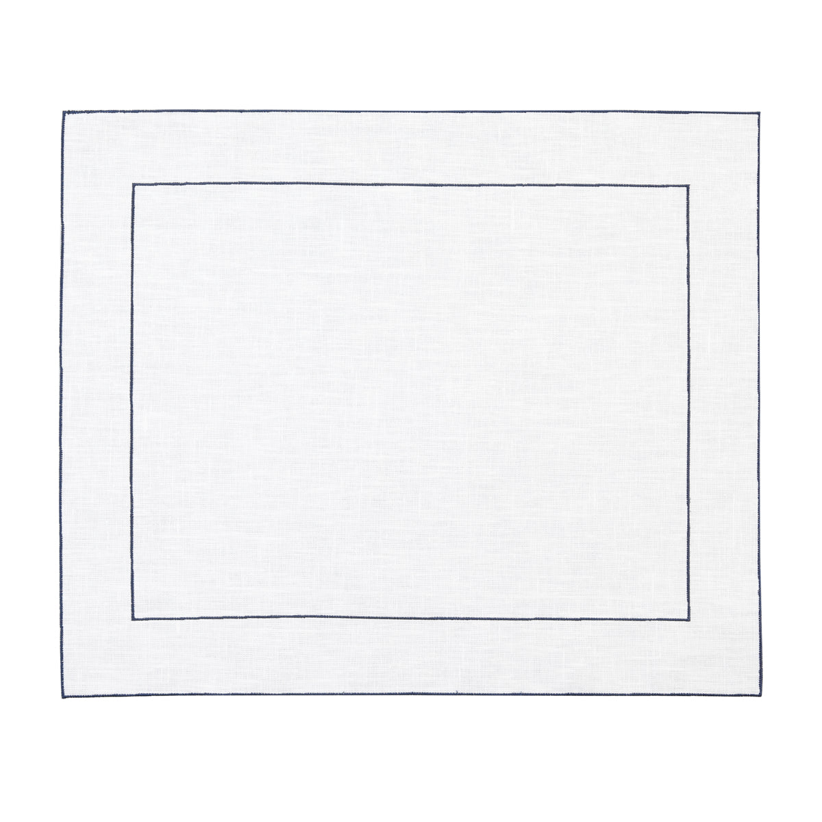 Nina Campbell Coated Linen Placemat Framed Navy against a white background