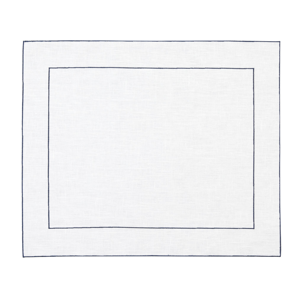Placemat Coated Linen Framed Navy Nina Campbell