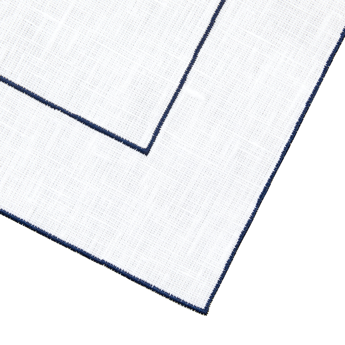 Nina Campbell Coated Linen Placemat Framed Navy close up