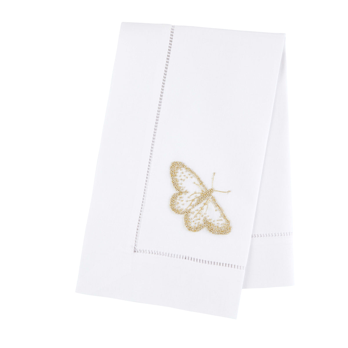 Nina Campbell Butterfly Napkin Gold against a white background