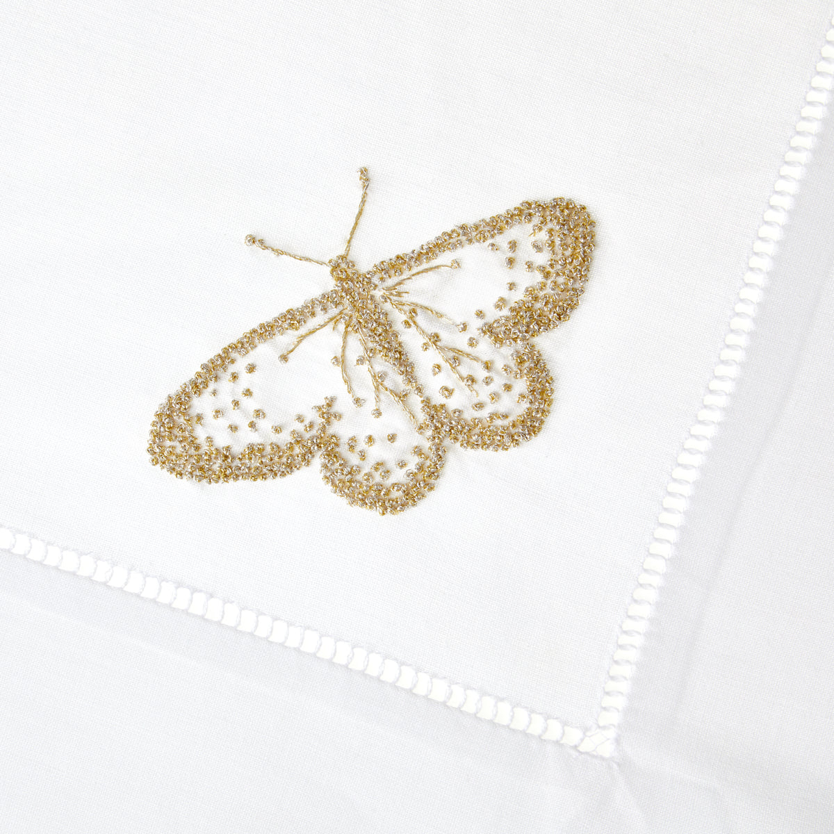 Nina Campbell Butterfly Napkin Gold close up