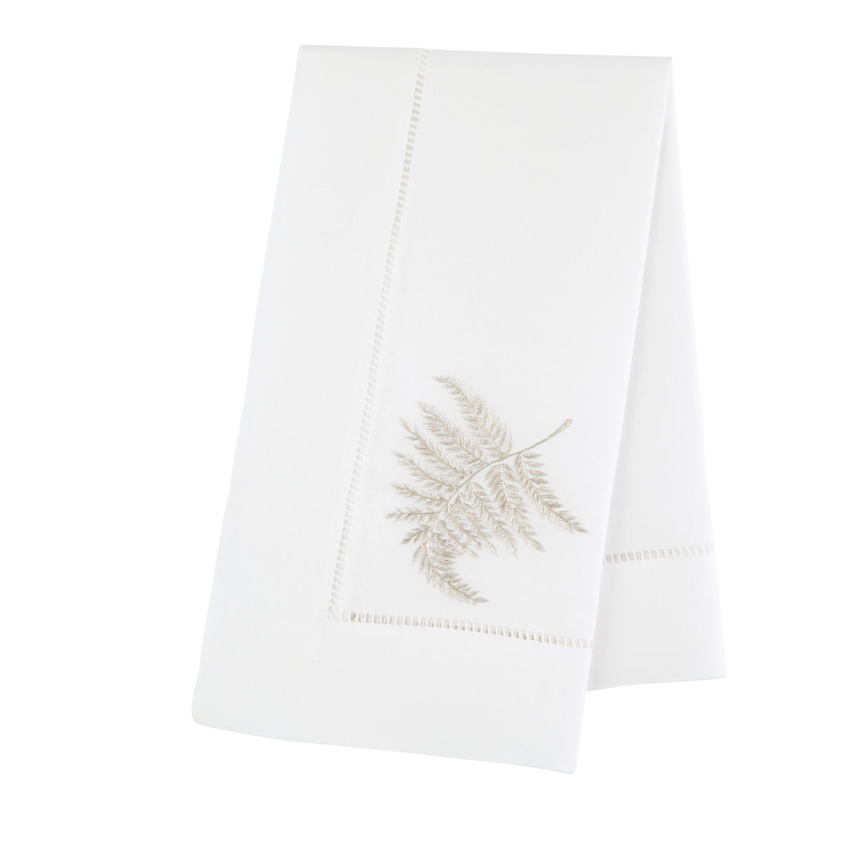 Nina Campbell Napkin Fern Silver against a white background