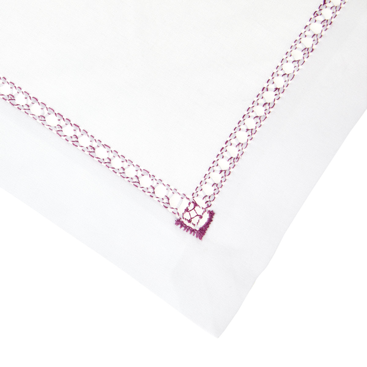 Nina Campbell Hemstitch Placemat Amethyst close up