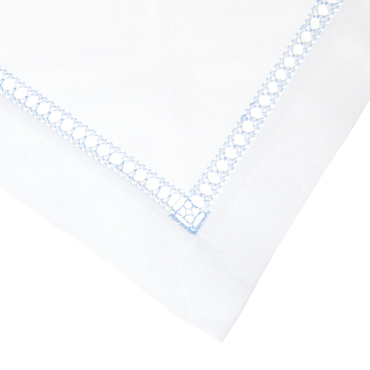 Nina Campbell Hemstitch Placemat Blue closeup