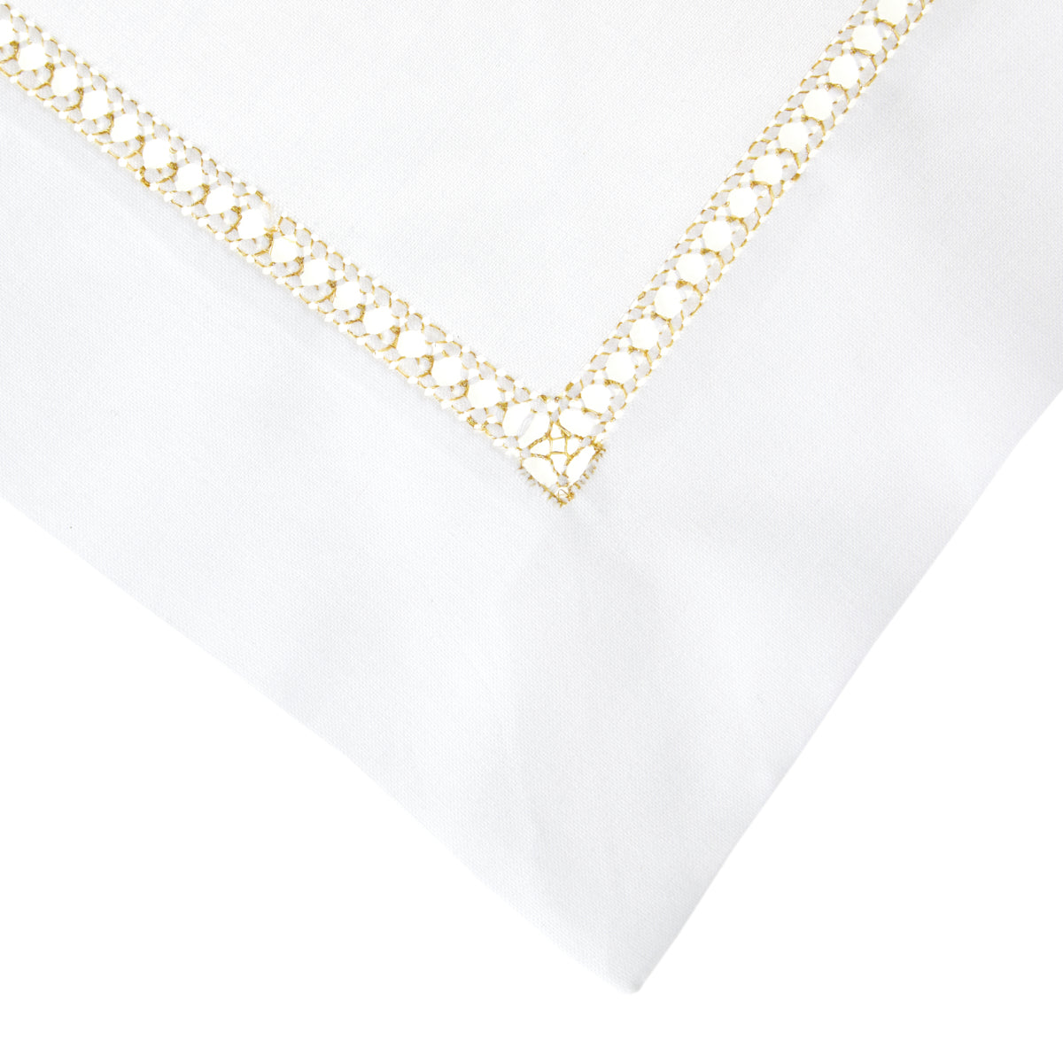 Nina Campbell Hemstitch Napkin Gold close up