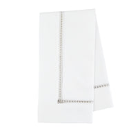 Nina Campbell Hemstitch Napkin Silver against a white background
