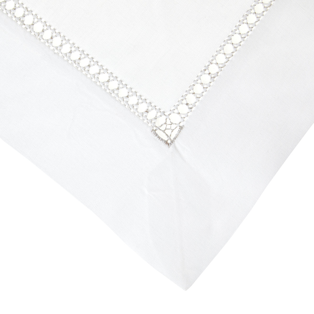 Nina Campbell Hemstitch Napkin Silver close up