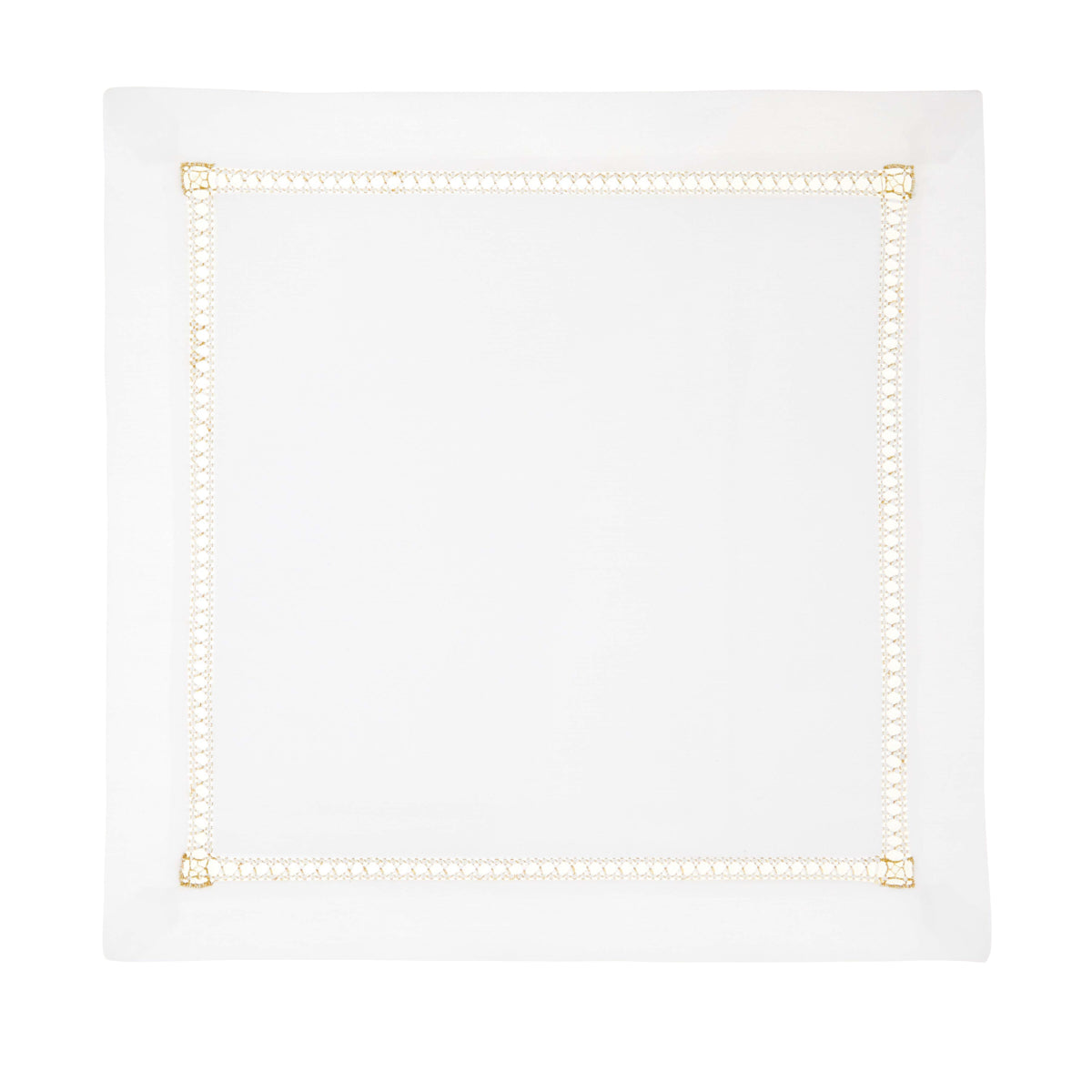 Nina Campbell Hemstitch Placemat Gold against a white background