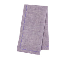 Nina Campbell Feather Stitch Napkin Amethyst against a white background