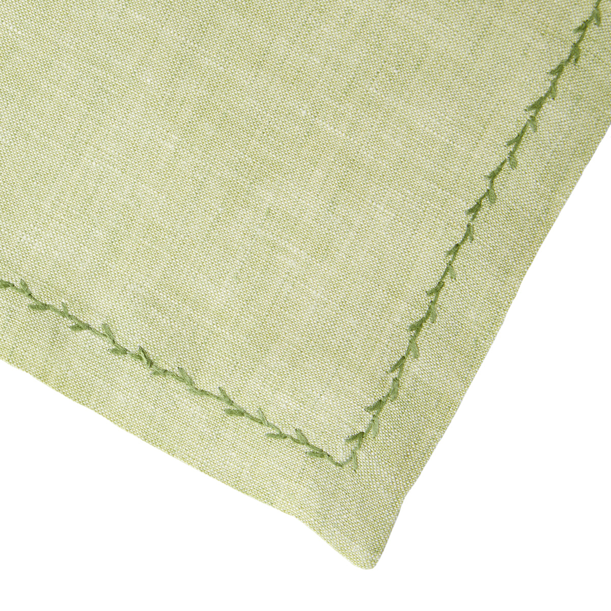 Nina Campbell Feather Stitch Napkin Peridot close up
