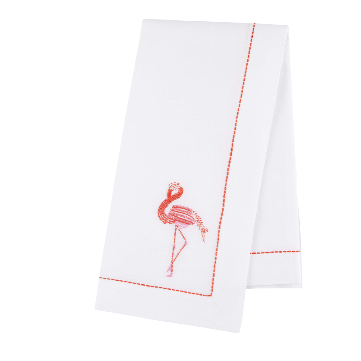 Nina Campbell Safari Napkin Flamingo against a white background