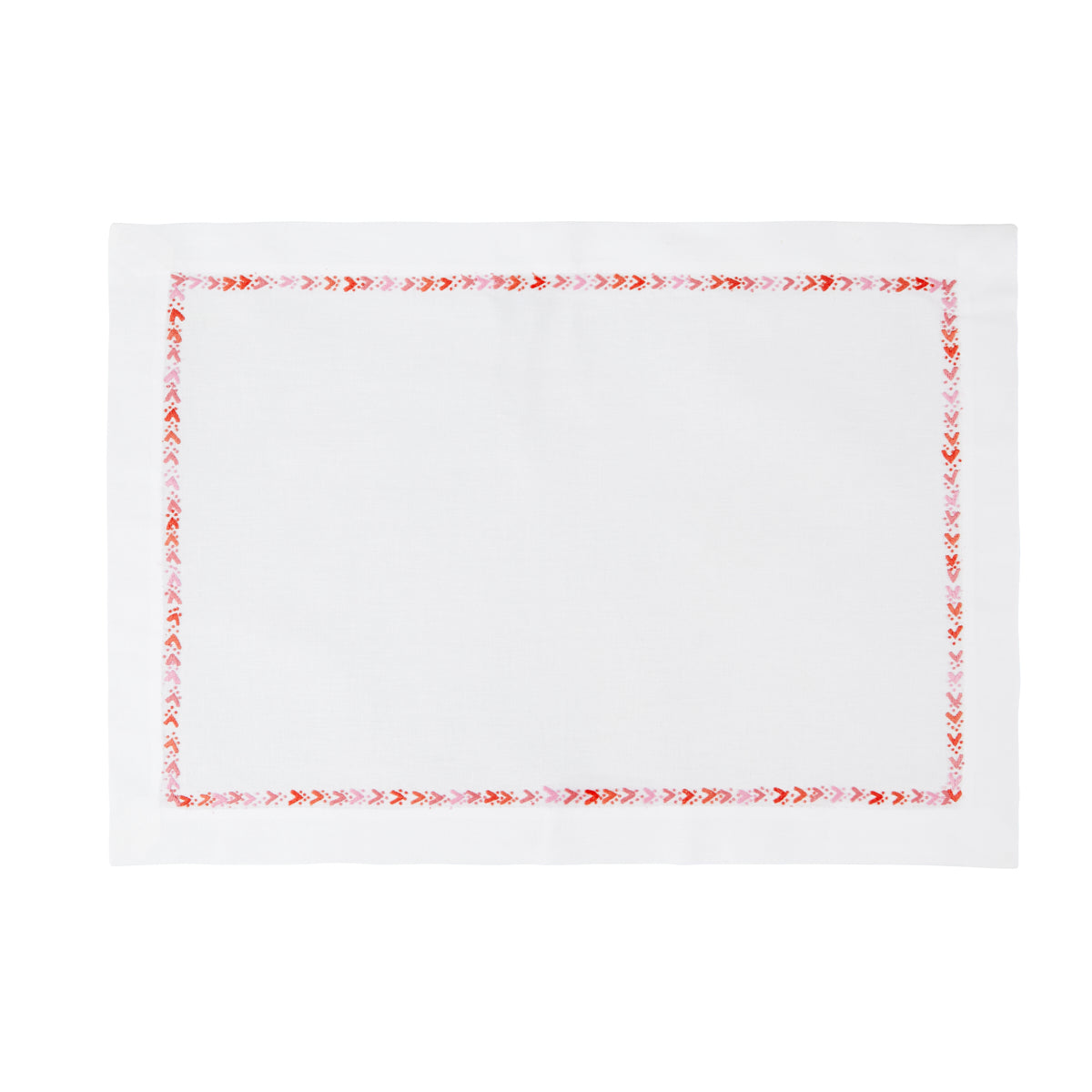 Nina Campbell Ornament Border Placemat Pink/Orange against a white background