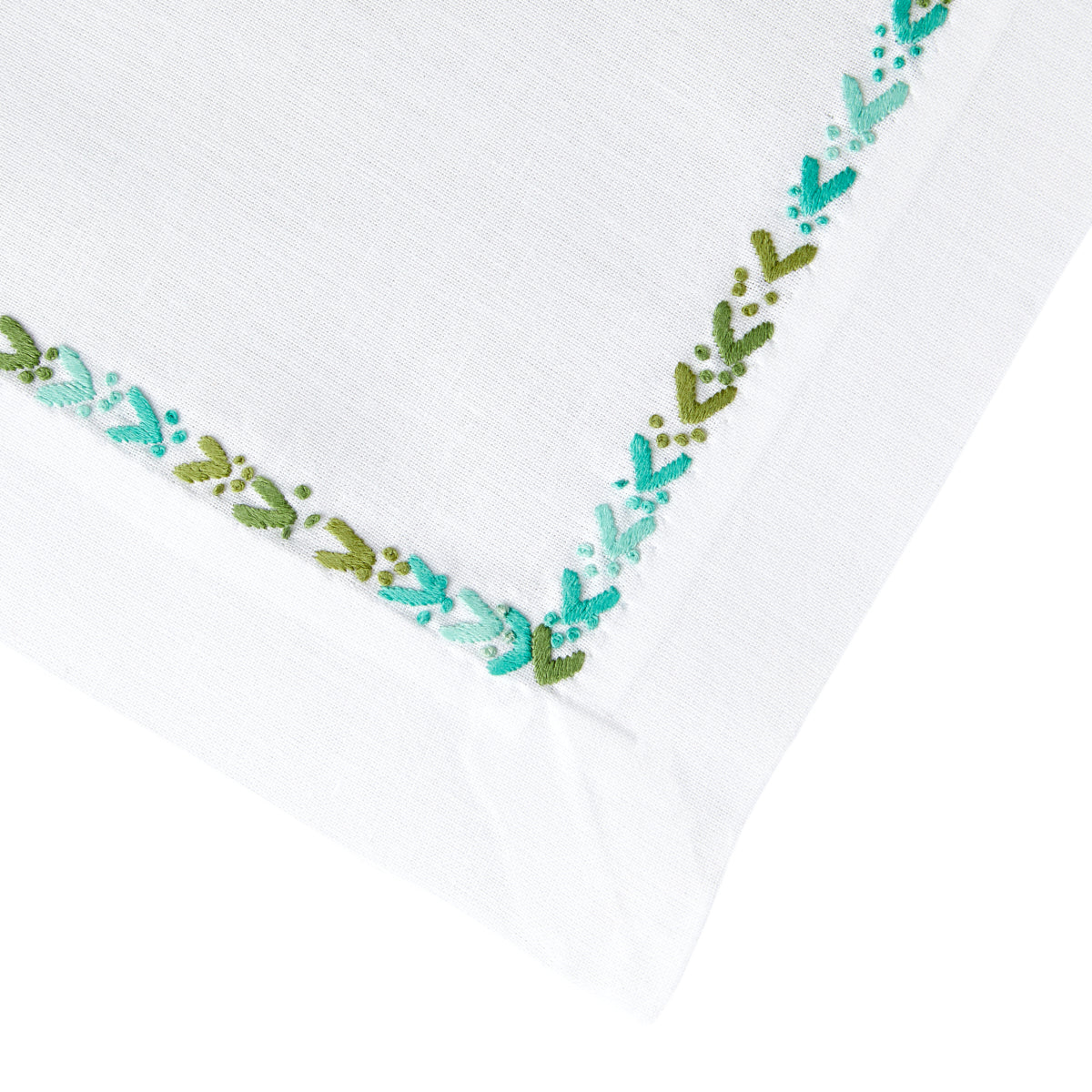 Nina Campbell Ornament Border Placemat Aqua/Green close up