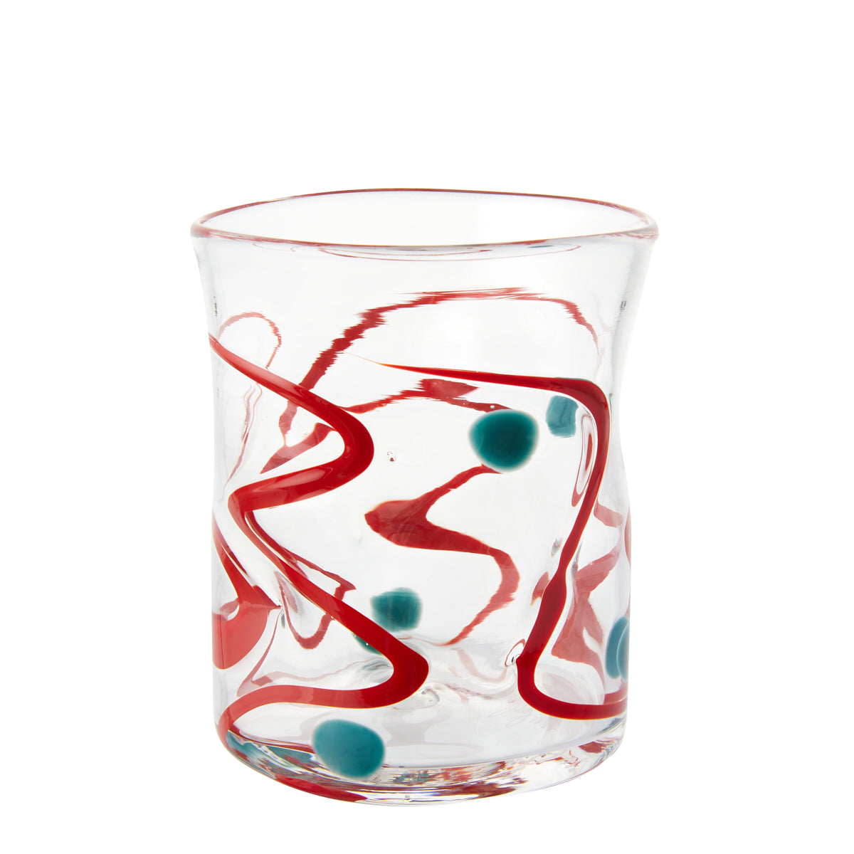 Nina Campbell Wackie Dot Glass - Red/Teal