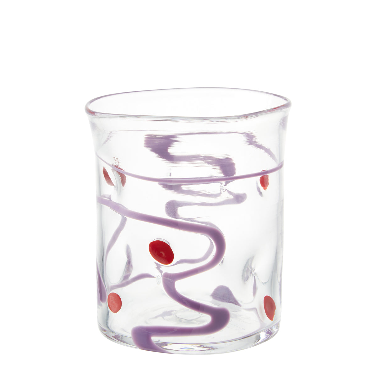 Nina Campbell Wackie Dot Glass Purple against a white background