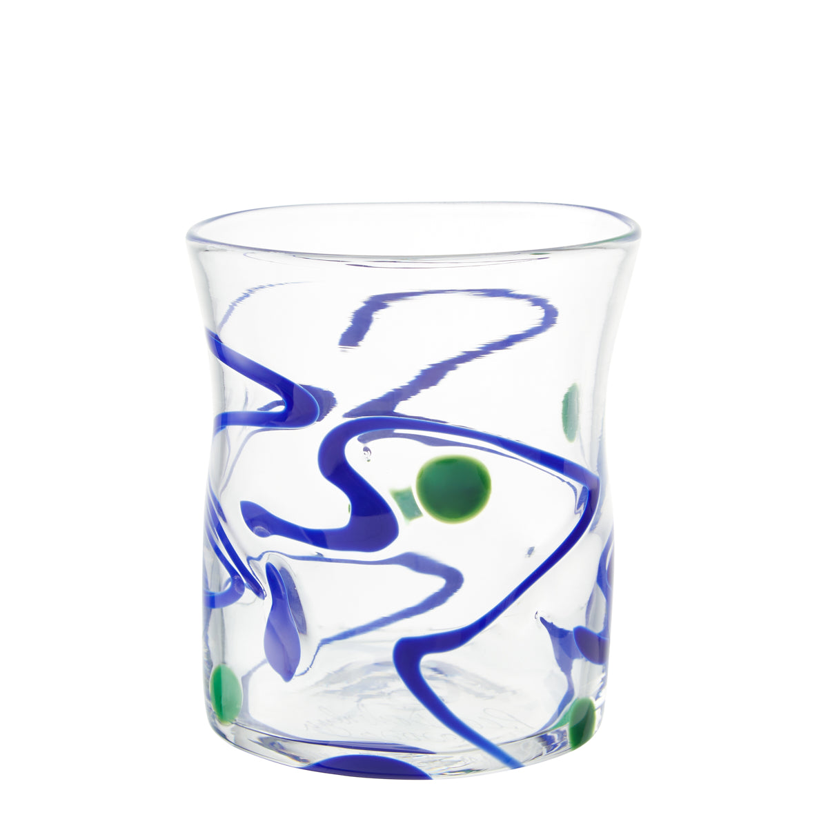 Nina Campbell Wackie Dot Glass Cobalt Blue against a white background