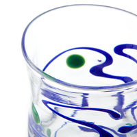 Nina Campbell Wackie Dot Glass Cobalt Blue close up rim