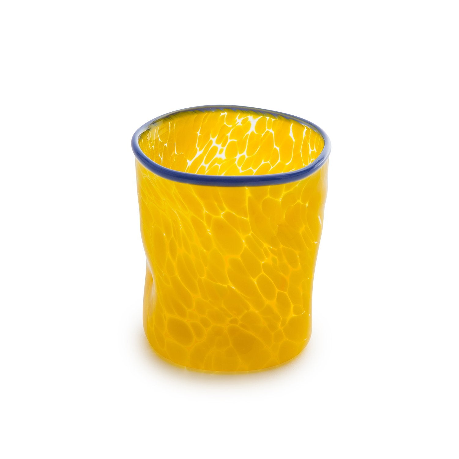 Nina Campbell Wonkie Jimmie Juice Glass Yellow against a white background
