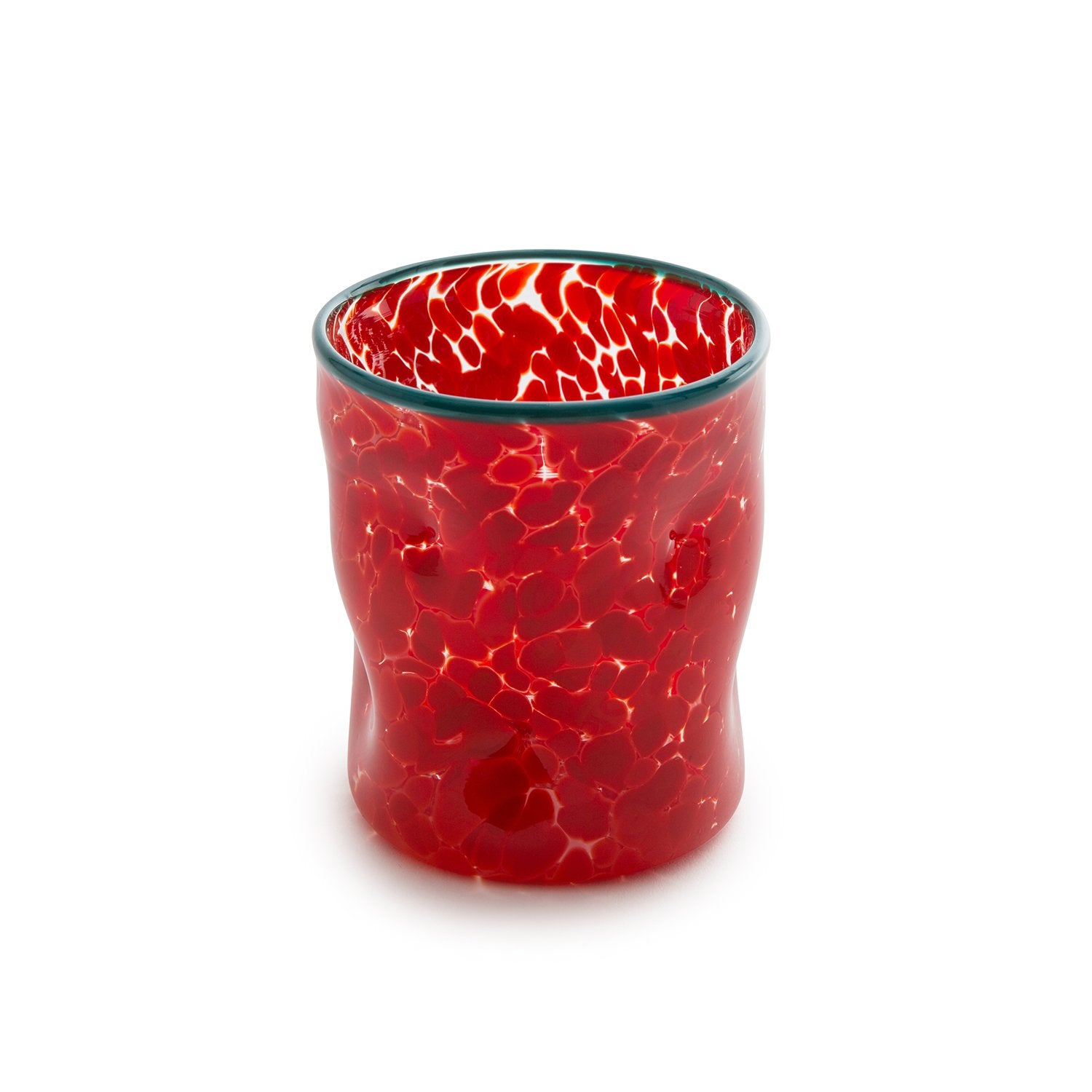 Nina Campbell Wonkie Jimmie Juice Glass Red against a white background