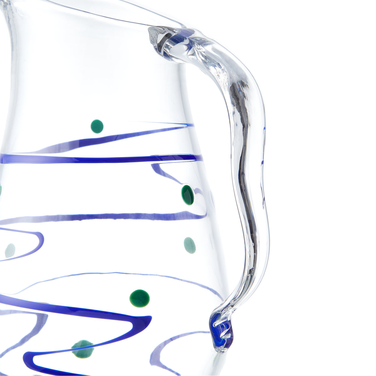 Nina Campbell Wackie Pitcher Cobalt/Green close up shot